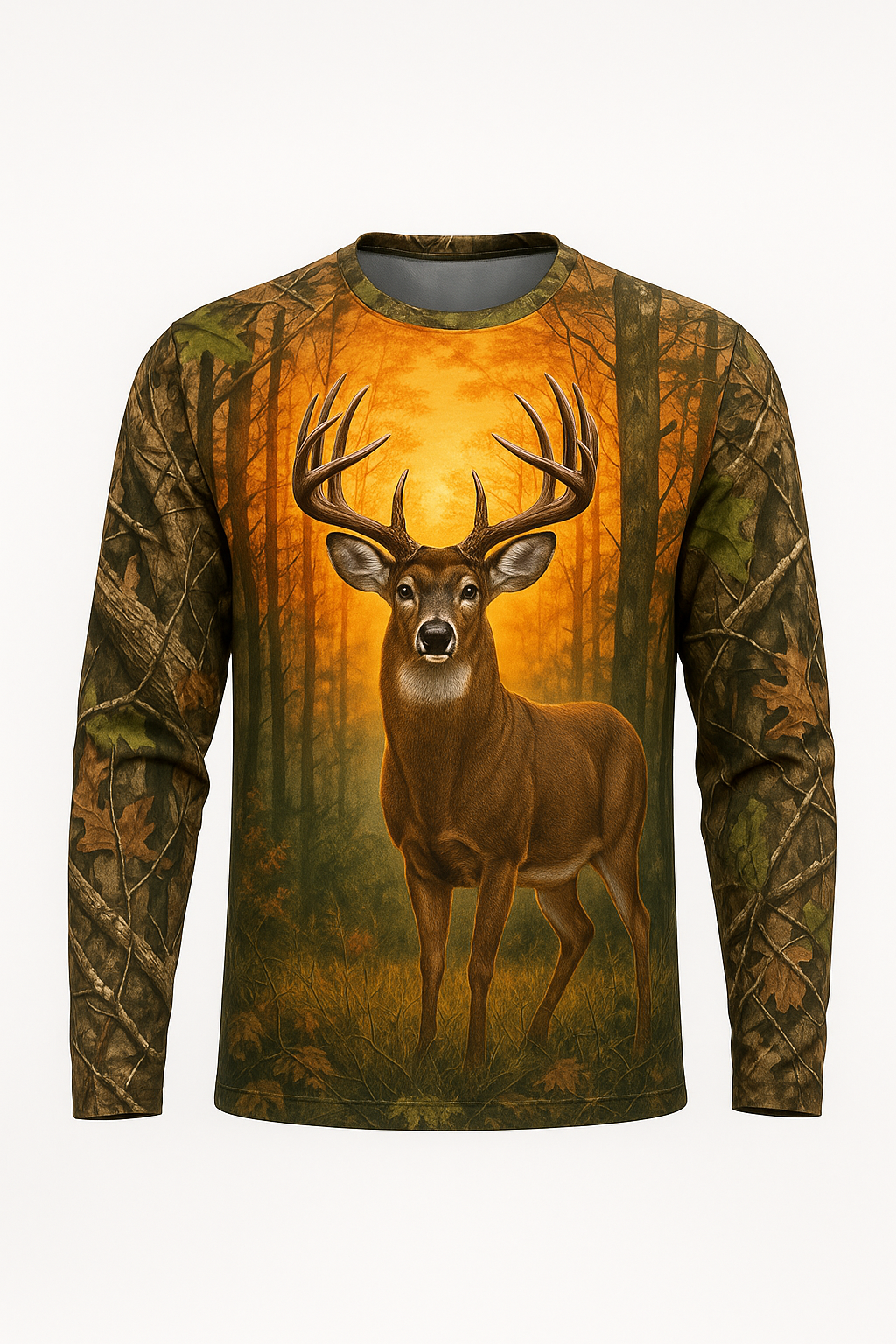Whitetail Buck Autumn Woods All-Over-Print Hunting Shirt