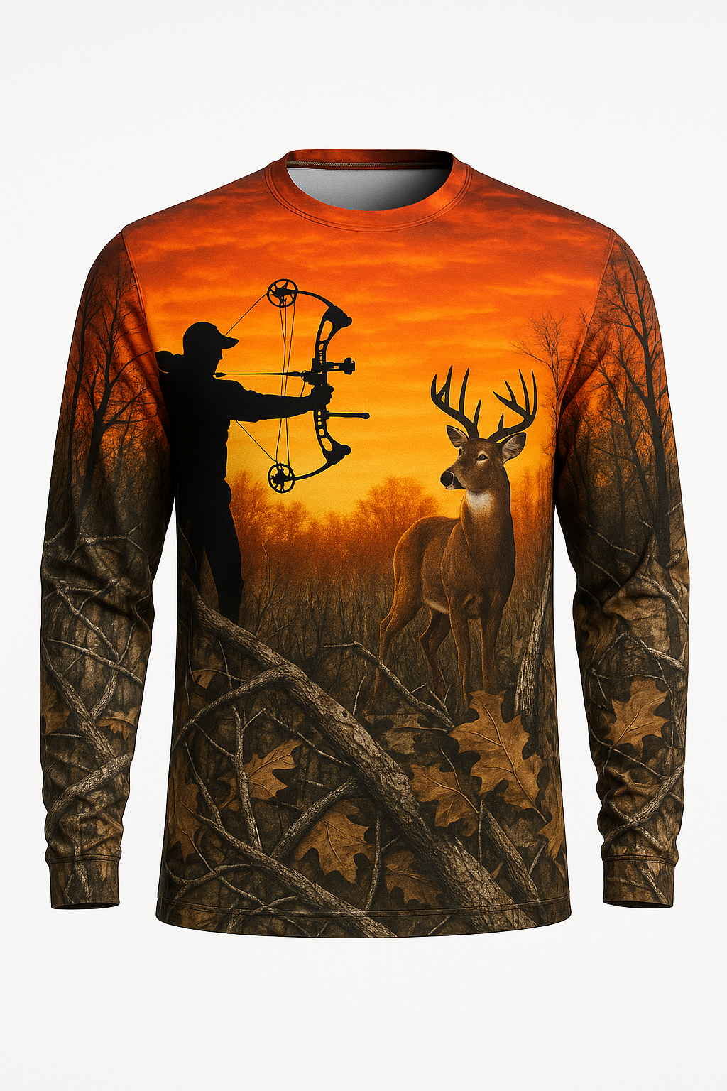 Bowhunter Sunset Whitetail All-Over-Print Shirt