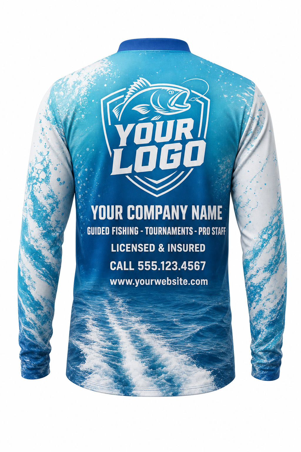 Largemouth Bass Fishing Charter Crew Uniform - custom company logo all-over-print uniform