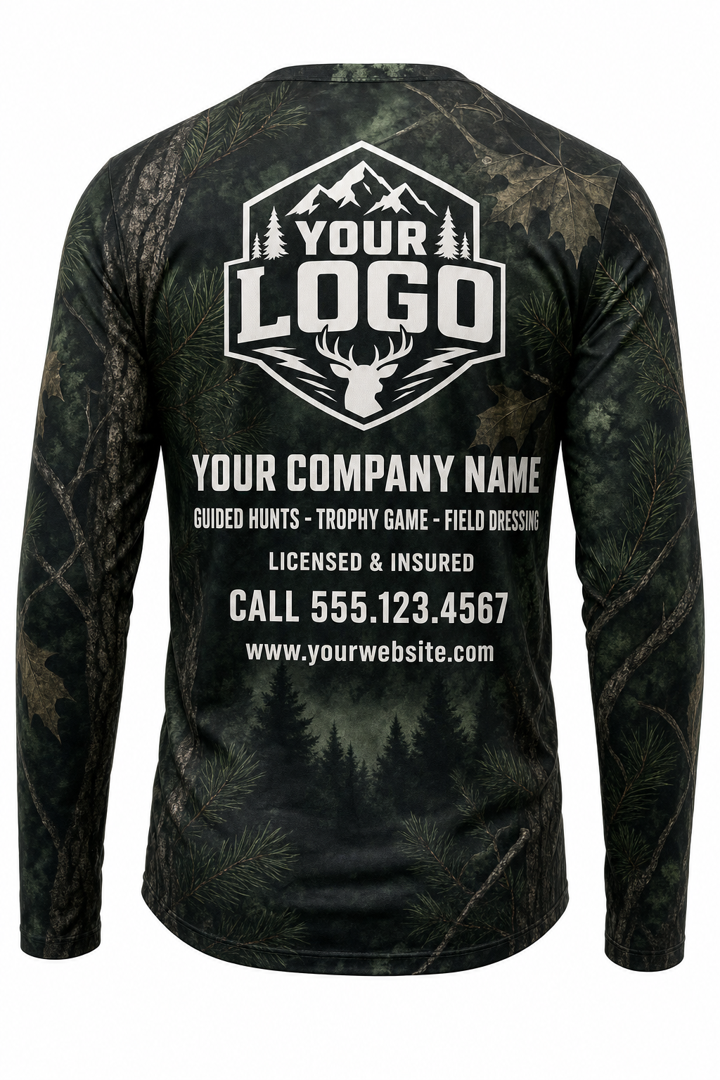 Moose Hunting Guide Crew Uniform - custom company logo all-over-print uniform