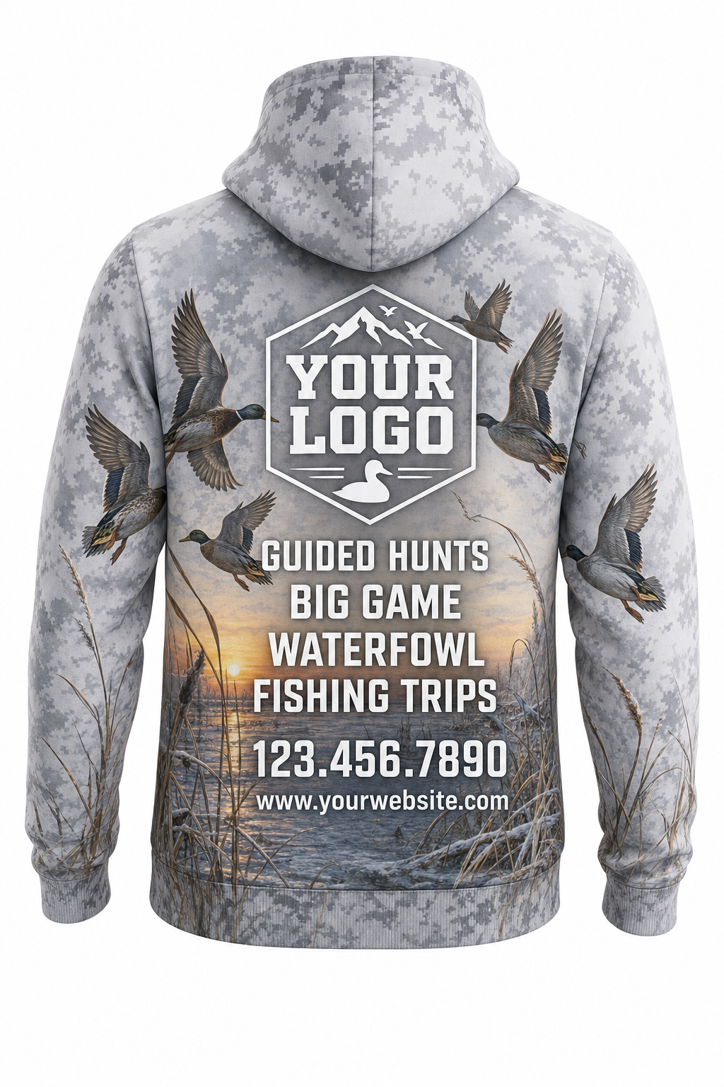 Snow Waterfowl — Hunting-Guide Crew Uniform (Custom AOP)