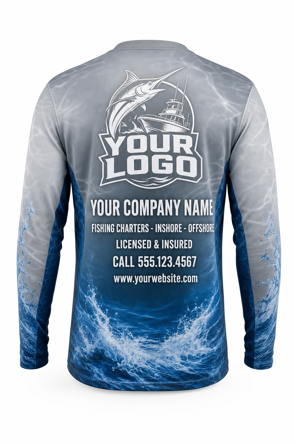 Tarpon Fishing Charter Crew Uniform - custom company logo all-over-print uniform