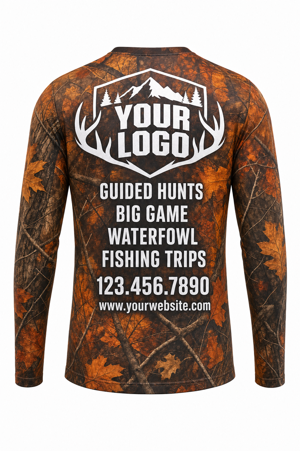 Autumn Camo Texture — Hunting-Guide Crew Uniform (Custom AOP)