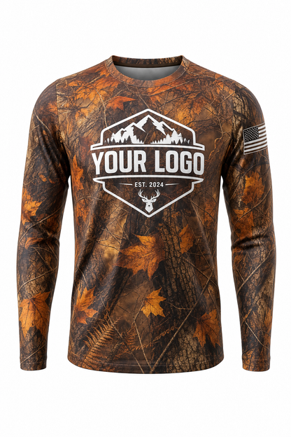 Autumn Camo Texture — Hunting-Guide Crew Uniform (Custom AOP)