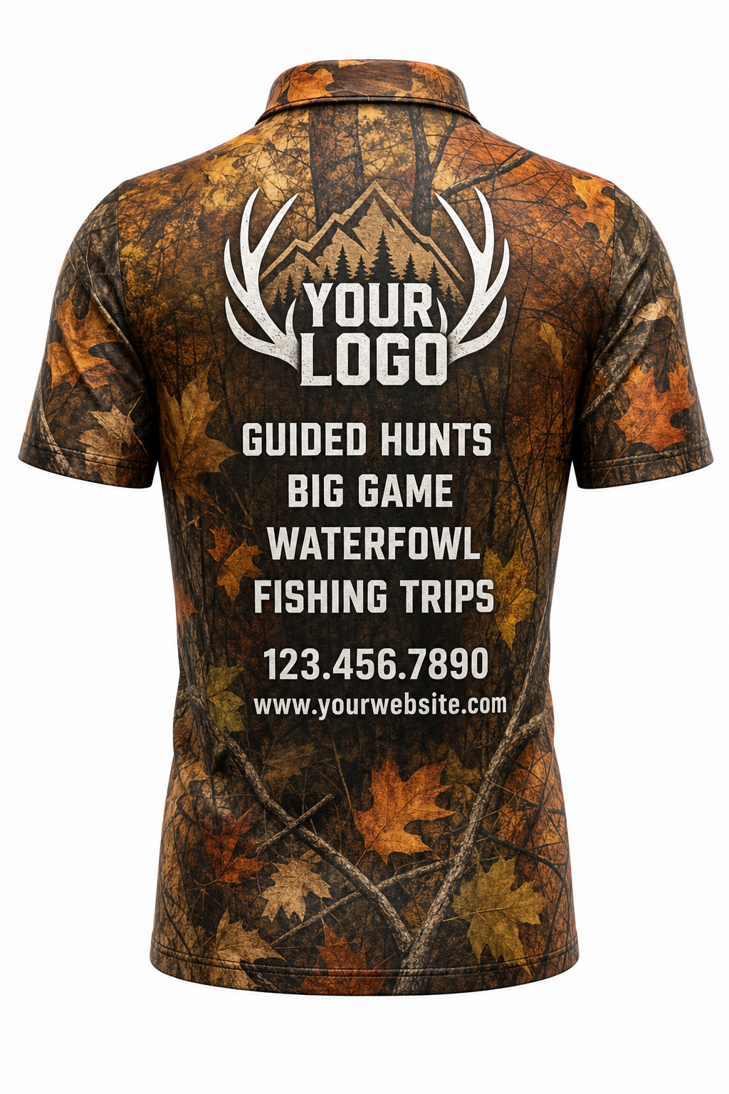 Autumn Camo Texture — Hunting-Guide Crew Uniform (Custom AOP)