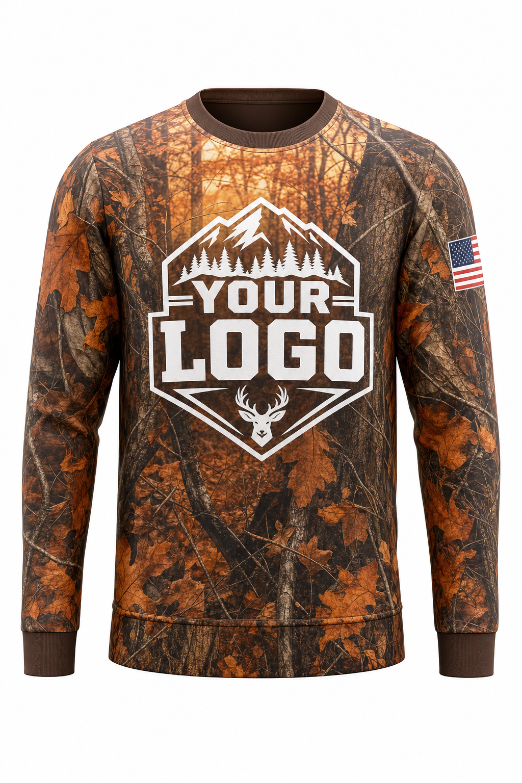 Autumn Camo Texture — Hunting-Guide Crew Uniform (Custom AOP)