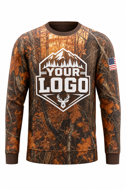 Autumn Camo Texture — Hunting-Guide Crew Uniform (Custom AOP)