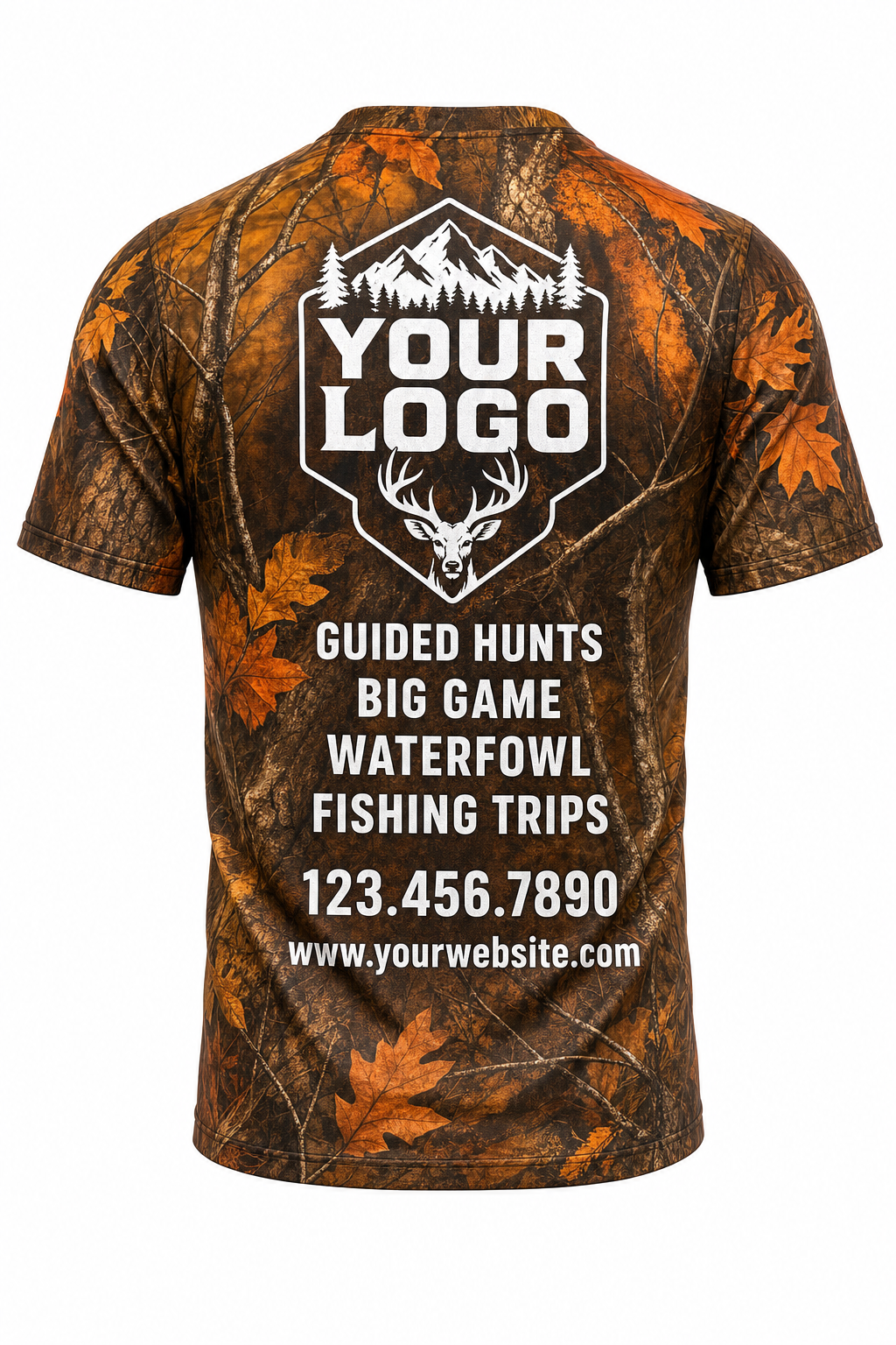 Autumn Camo Texture — Hunting-Guide Crew Uniform (Custom AOP)