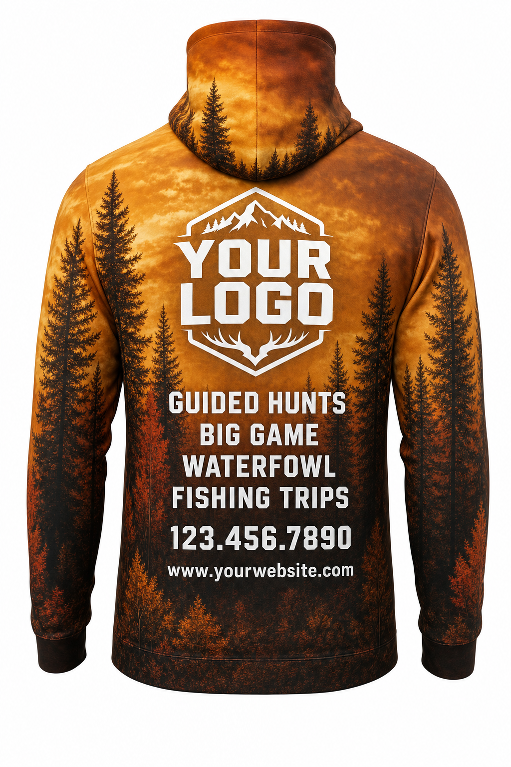 Autumn Pine Forest — Hunting-Guide Crew Uniform (Custom AOP)