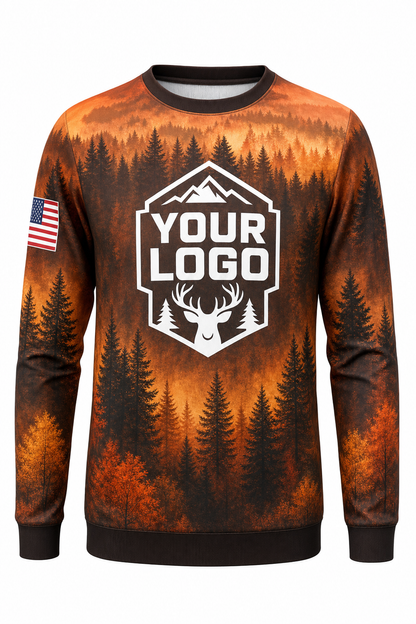 Autumn Pine Forest — Hunting-Guide Crew Uniform (Custom AOP)