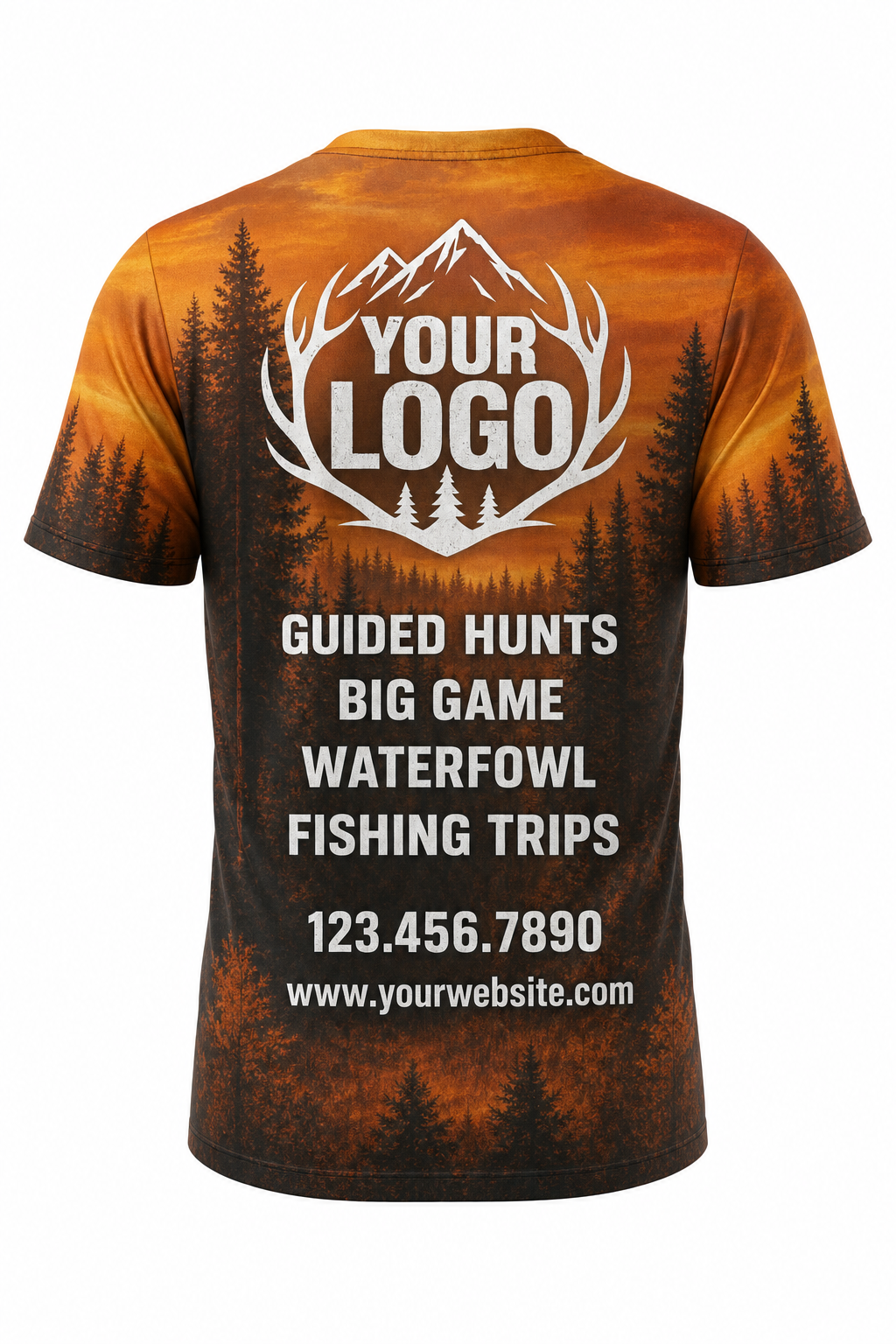 Autumn Pine Forest — Hunting-Guide Crew Uniform (Custom AOP)