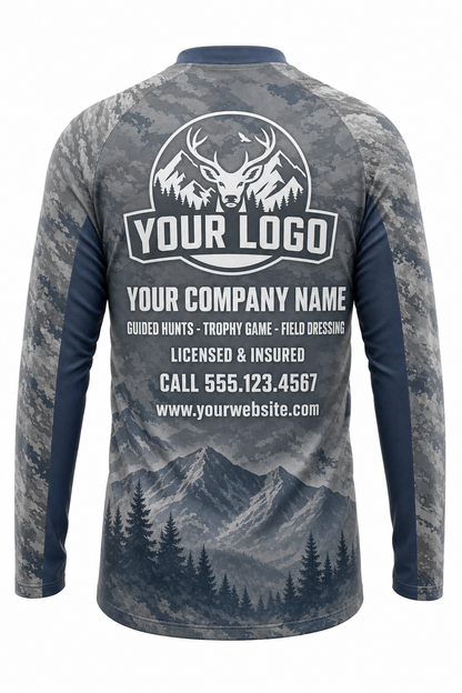 Bighorn Sheep Hunting Guide Crew Uniform - custom company logo all-over-print uniform