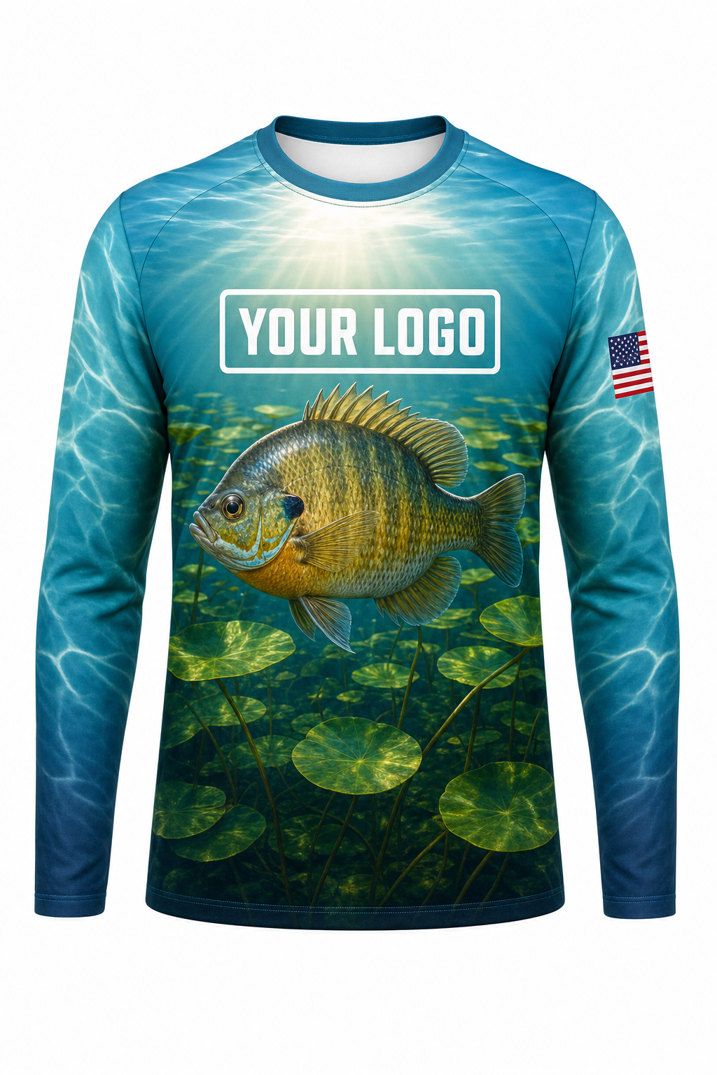Bluegill Fishing Charter Crew Uniform - custom company logo all-over-print uniform