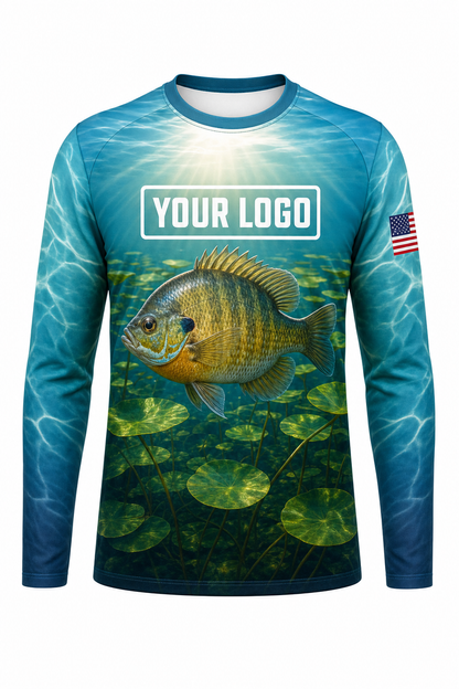 Bluegill Fishing Charter Crew Uniform - custom company logo all-over-print uniform