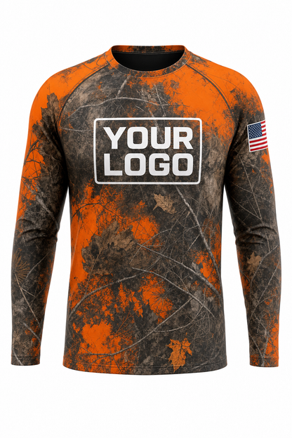 Camo Blaze Hybrid Hunting Guide Crew Uniform - custom company logo all-over-print uniform