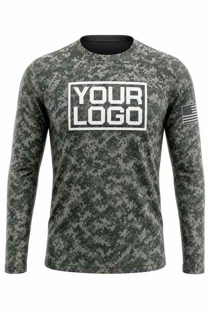 Camo Digital Tactical Hunting Guide Crew Uniform - custom company logo all-over-print uniform
