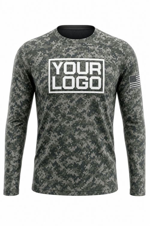 Camo Digital Tactical Hunting Guide Crew Uniform - custom company logo all-over-print uniform