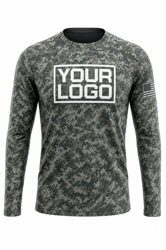 Camo Digital Tactical Hunting Guide Crew Uniform - custom company logo all-over-print uniform