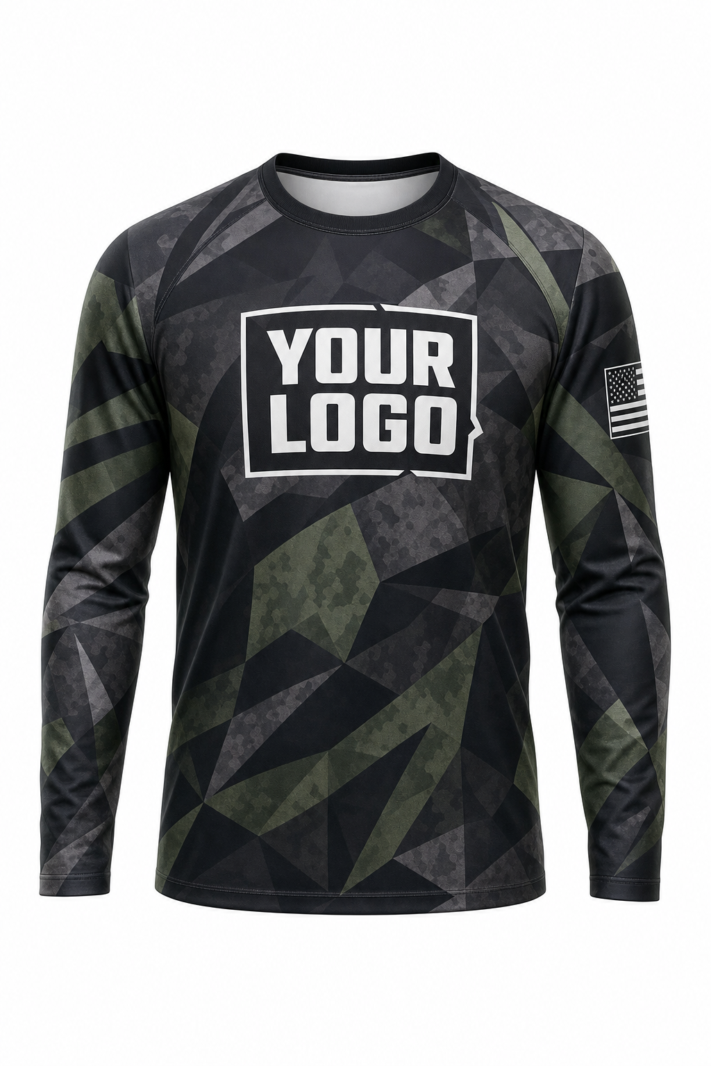 Camo Geometric Tactical Hunting Guide Crew Uniform - custom company logo all-over-print uniform