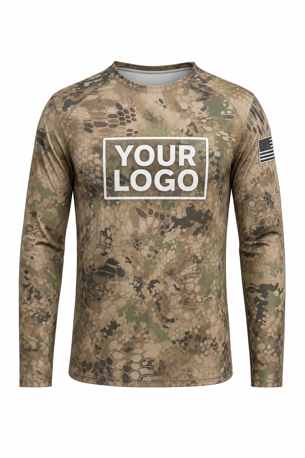 Camo Multi-Terrain Hunting Guide Crew Uniform - custom company logo all-over-print uniform
