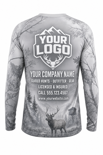 Camo Snow Winter Hunting Guide Crew Uniform - custom company logo all-over-print uniform
