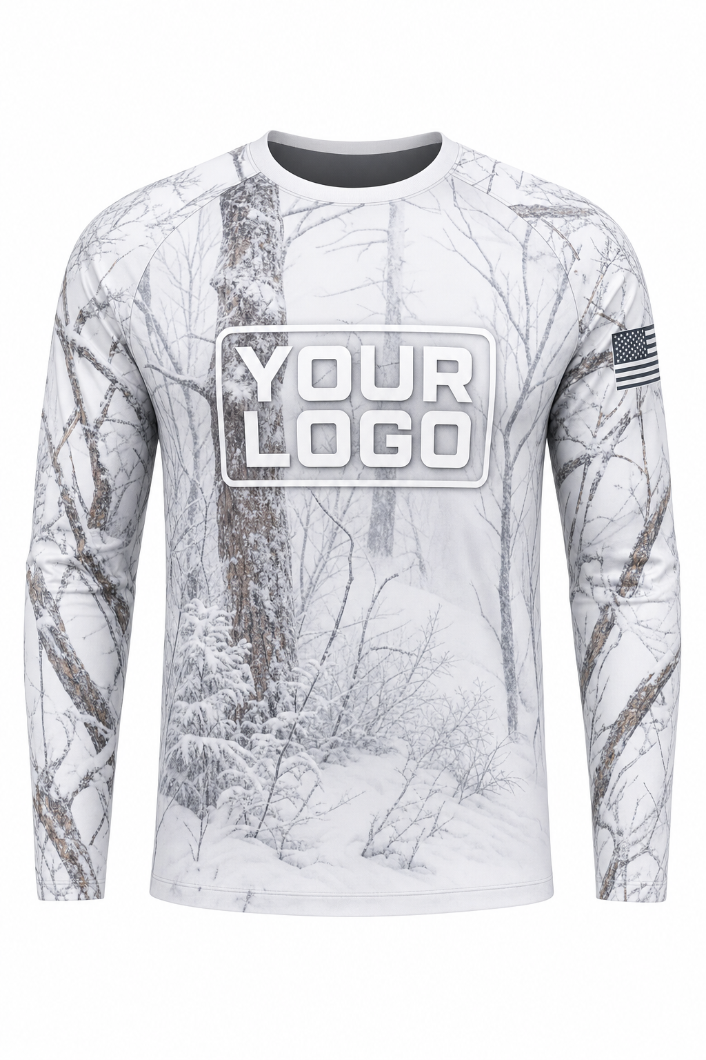 Camo Snow Winter Hunting Guide Crew Uniform - custom company logo all-over-print uniform