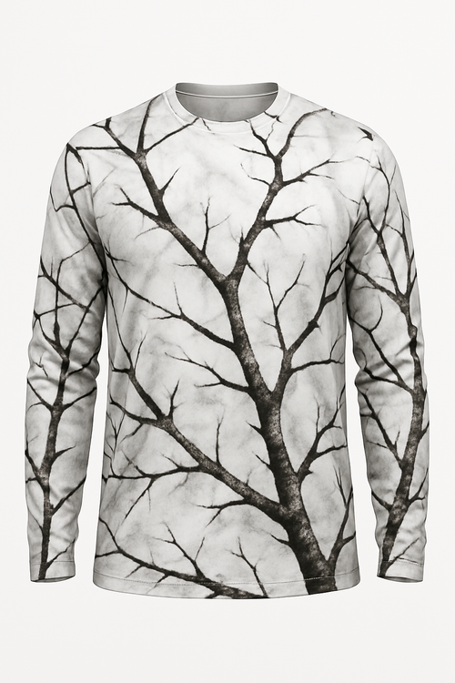 Snow Branch Camo all over print long sleeve hunting shirt