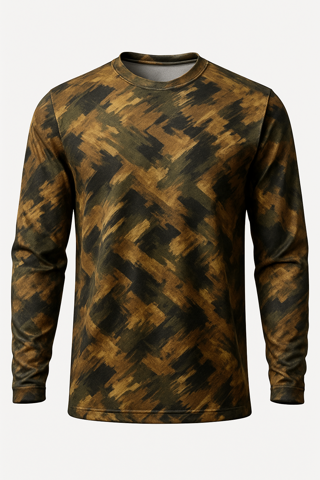 Painterly Brushstroke Camo all over print long sleeve hunting shirt