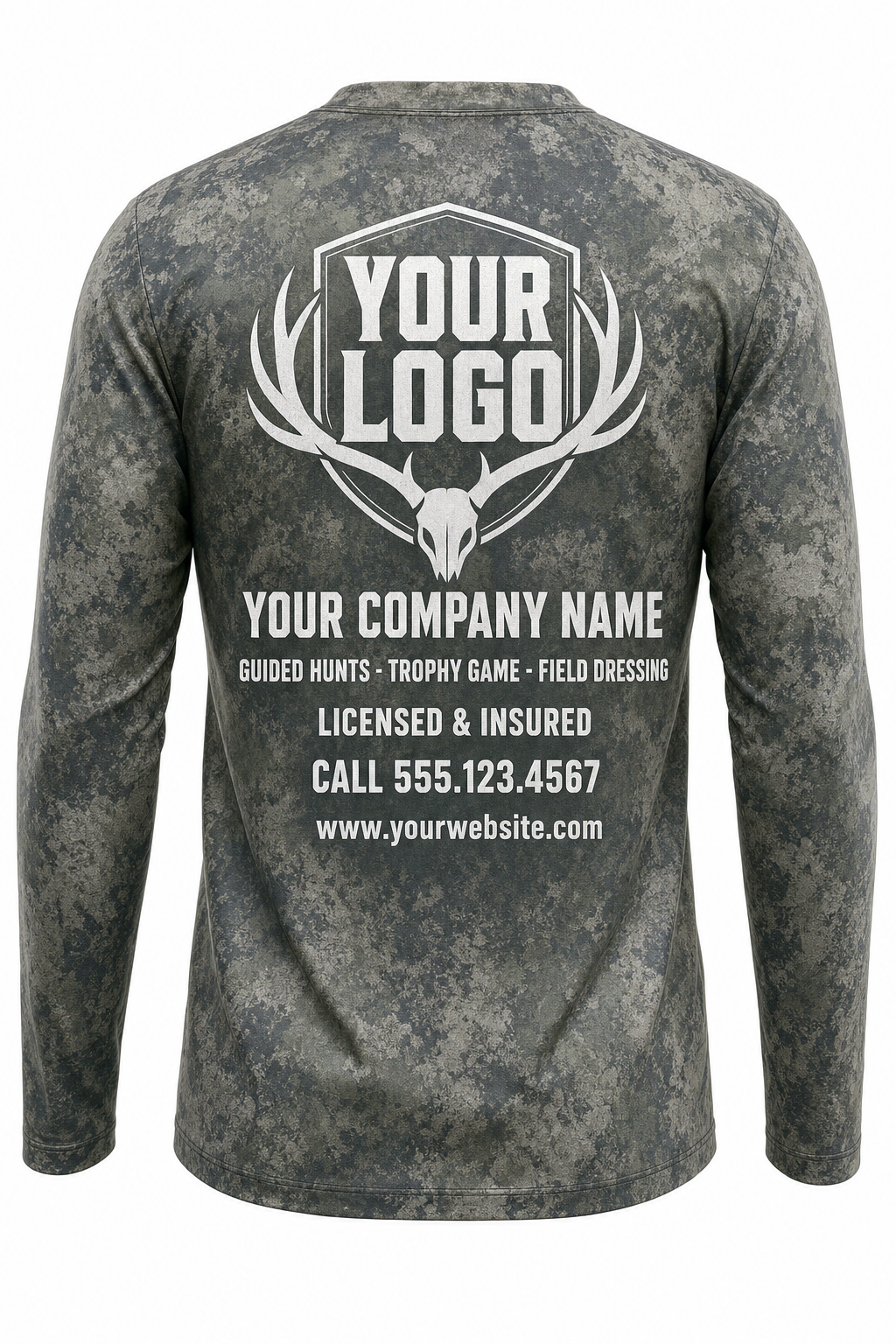 Caribou Hunting Guide Crew Uniform - custom company logo all-over-print uniform