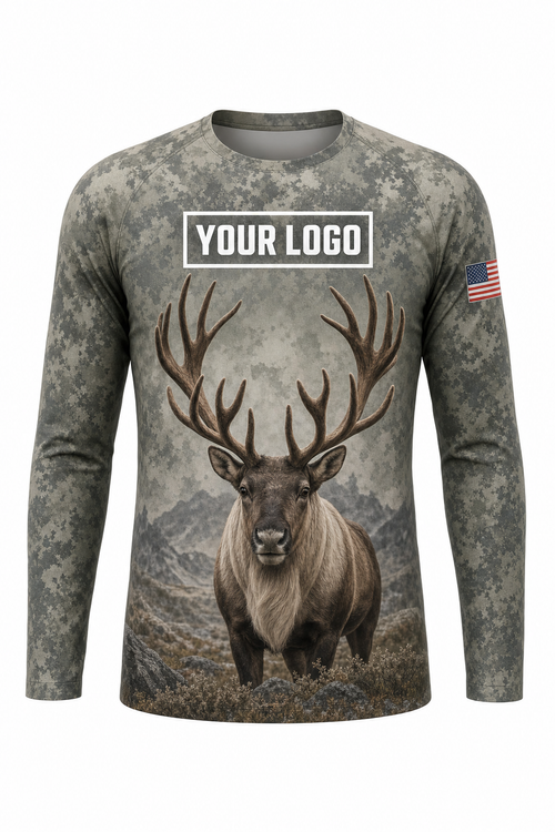 Caribou Hunting Guide Crew Uniform - custom company logo all-over-print uniform