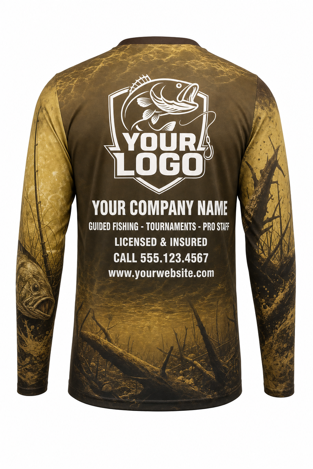 Carp Fishing Charter Crew Uniform - custom company logo all-over-print uniform