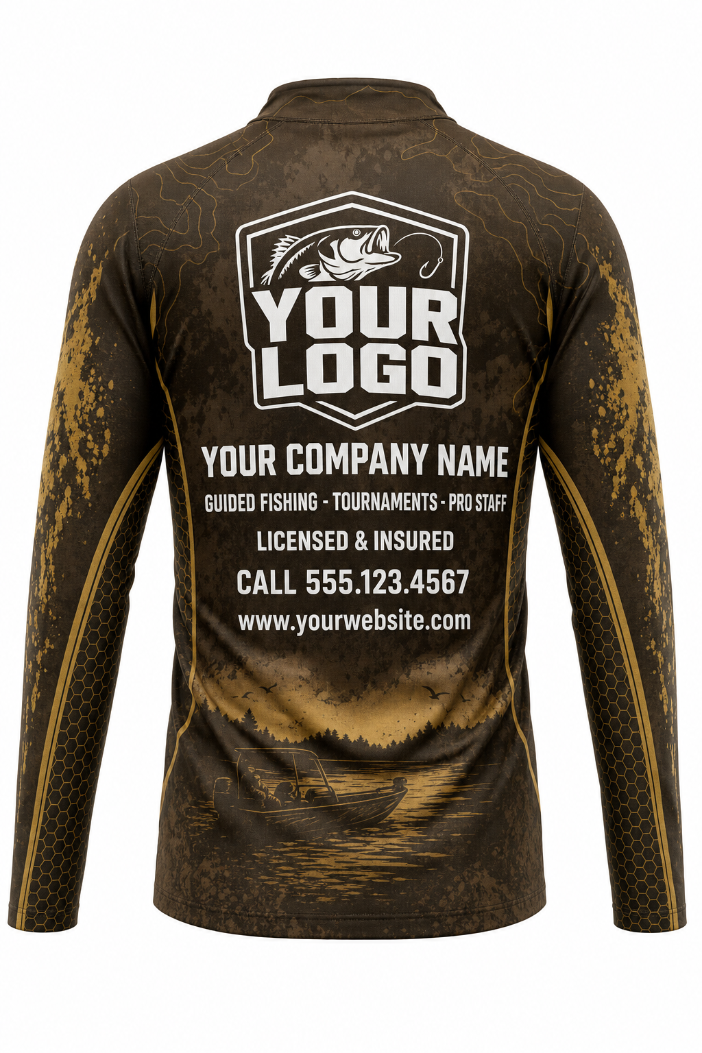 Channel Catfish Fishing Charter Crew Uniform - Muddy Water - custom company logo all-over-print uniform