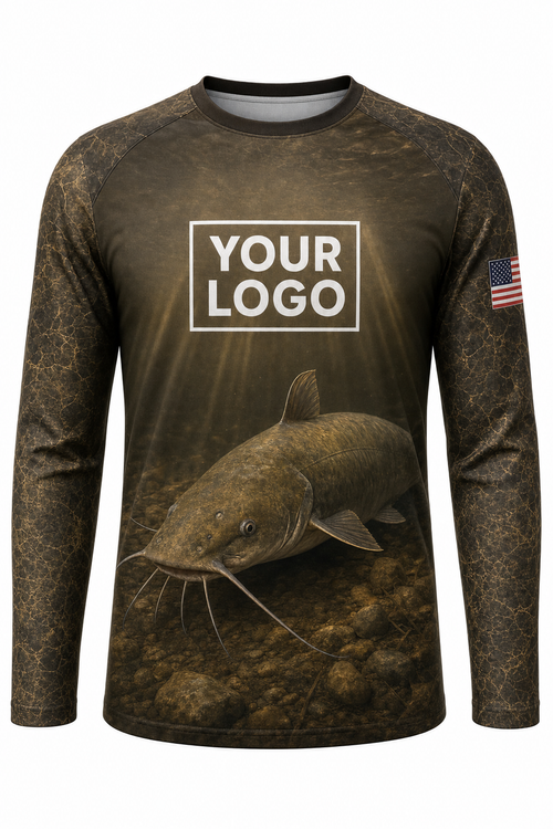 Channel Catfish Fishing Charter Crew Uniform - Muddy Water - custom company logo all-over-print uniform