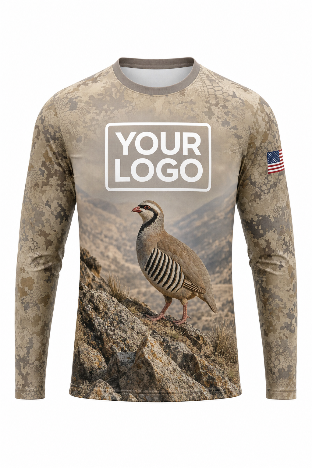 Chukar Hunting Guide Crew Uniform - custom company logo all-over-print uniform