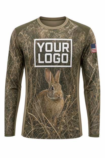 Cottontail Rabbit Hunting Guide Crew Uniform - custom company logo all-over-print uniform