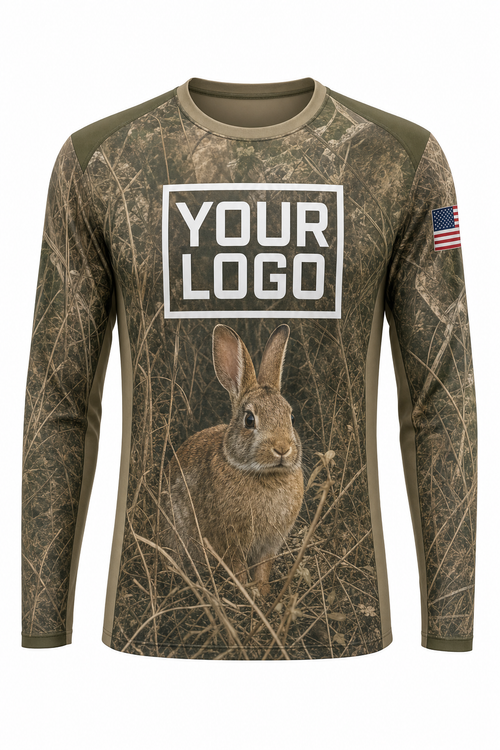 Cottontail Rabbit Hunting Guide Crew Uniform - custom company logo all-over-print uniform