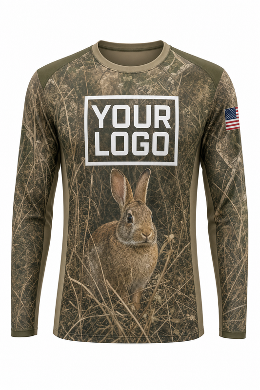 Cottontail Rabbit Hunting Guide Crew Uniform - custom company logo all-over-print uniform