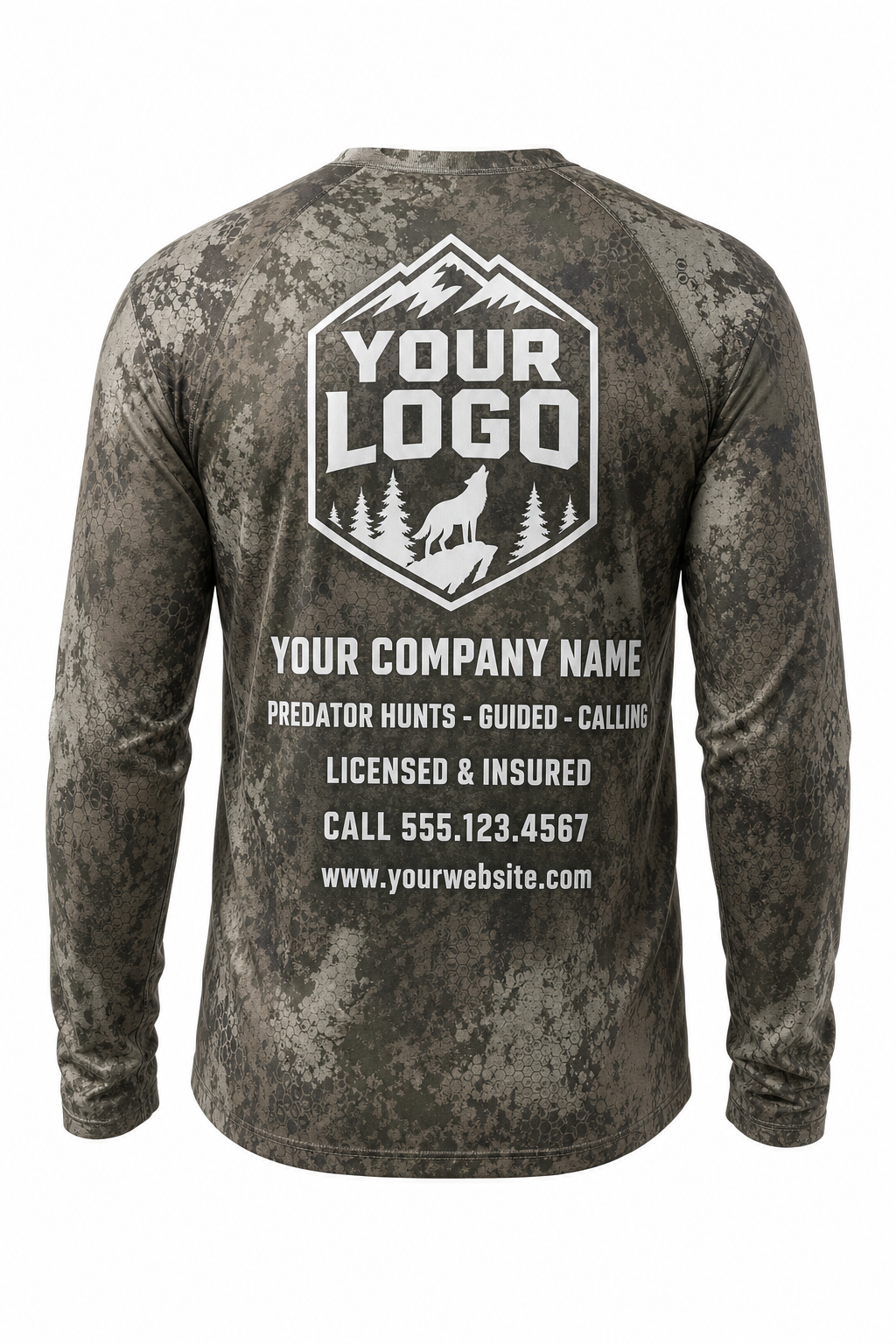 Coyote Hunting Guide Crew Uniform - custom company logo all-over-print uniform