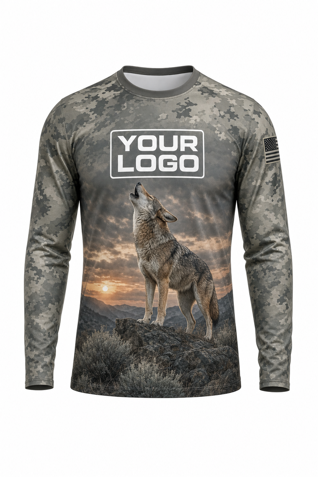 Coyote Hunting Guide Crew Uniform - custom company logo all-over-print uniform