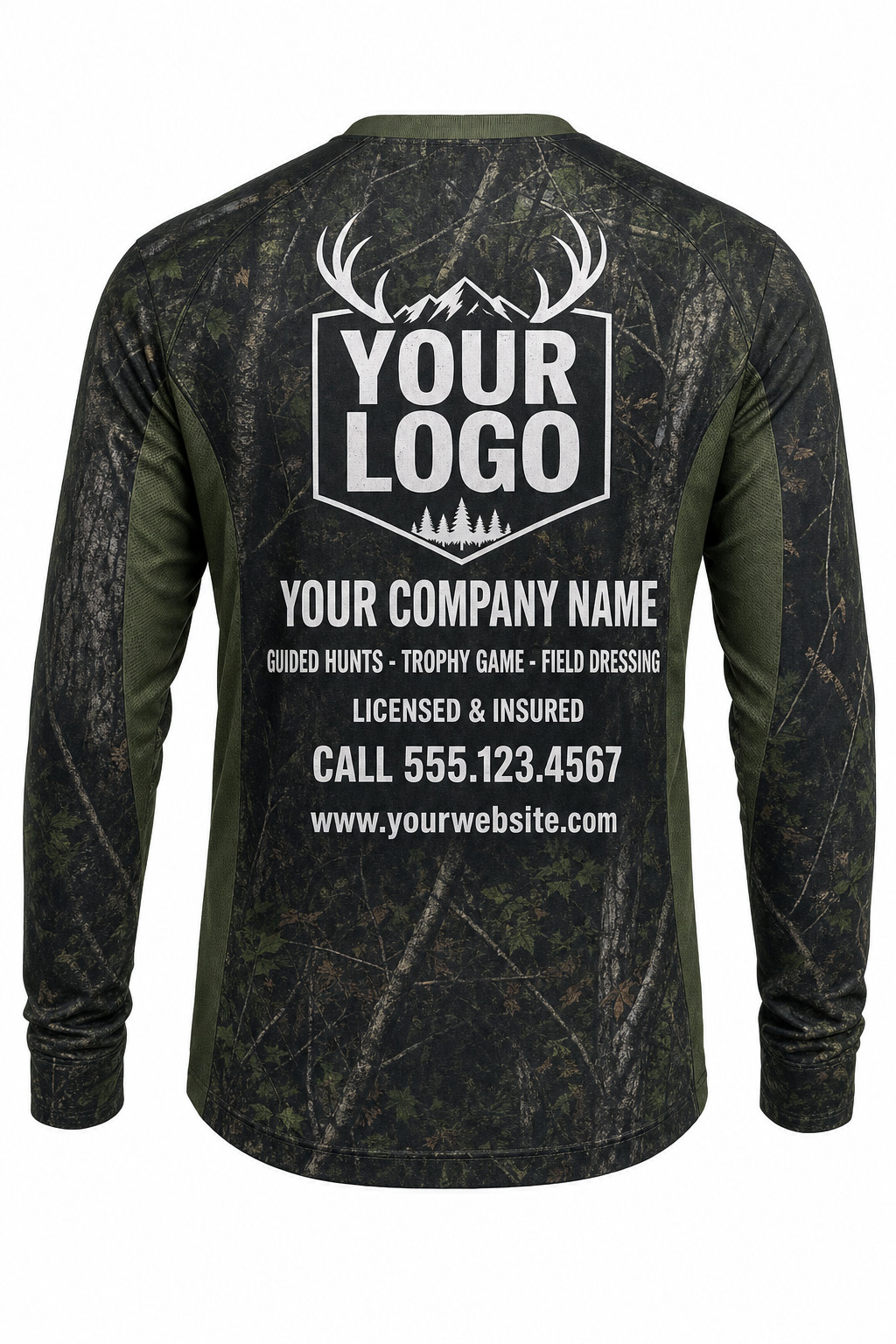 Deer Blacktail Timber Hunting Guide Crew Uniform - custom company logo all-over-print uniform