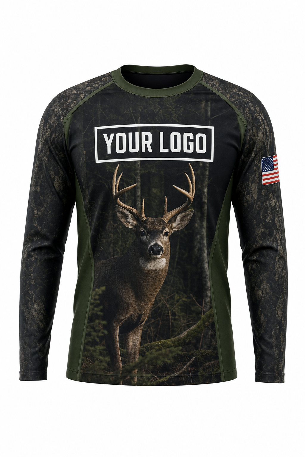 Deer Blacktail Timber Hunting Guide Crew Uniform - custom company logo all-over-print uniform