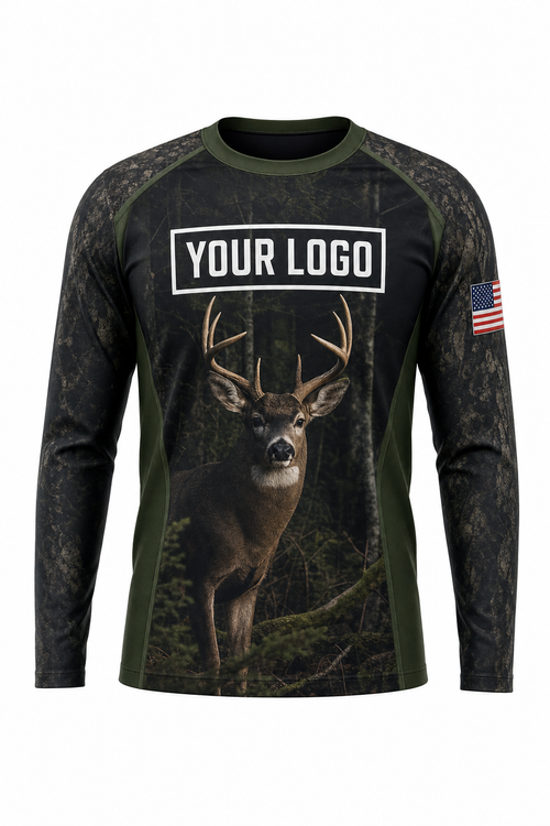 Deer Blacktail Timber Hunting Guide Crew Uniform - custom company logo all-over-print uniform