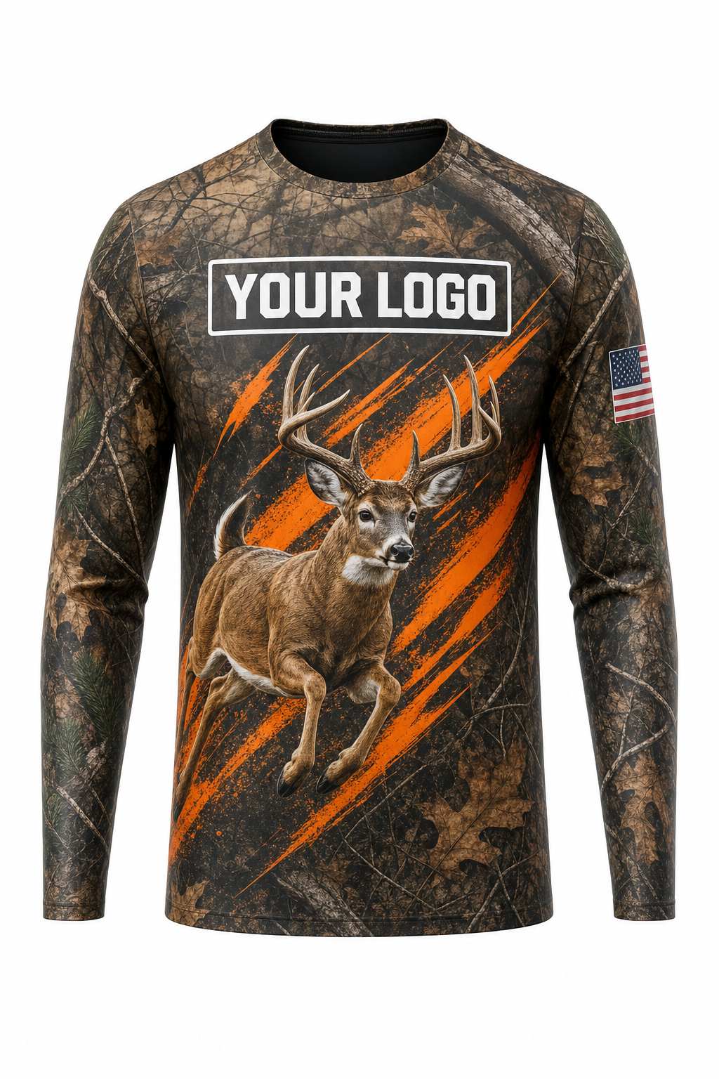 Deer Blaze Charge Hunting Guide Crew Uniform - custom company logo all-over-print uniform