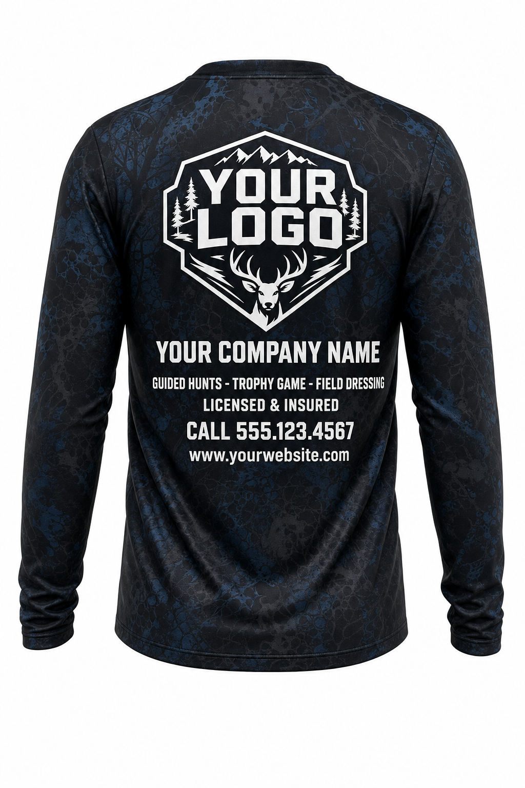 Deer Moonrise Hunting Guide Crew Uniform - custom company logo all-over-print uniform