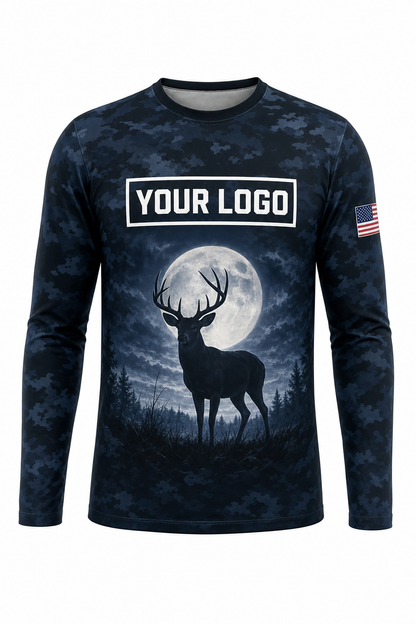 Deer Moonrise Hunting Guide Crew Uniform - custom company logo all-over-print uniform