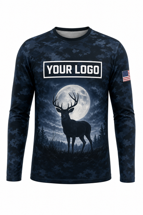 Deer Moonrise Hunting Guide Crew Uniform - custom company logo all-over-print uniform