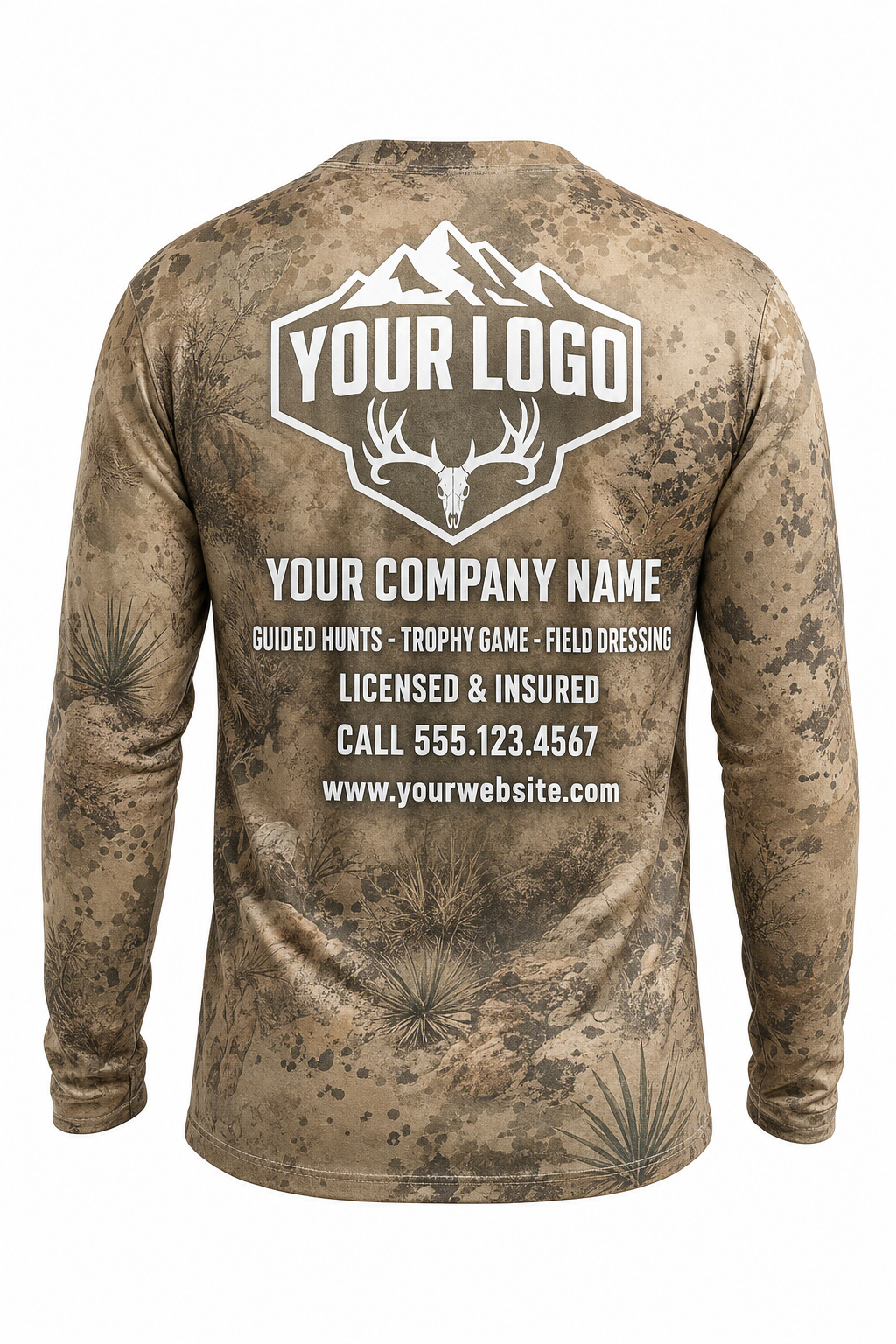Deer Mule Ridge Hunting Guide Crew Uniform - custom company logo all-over-print uniform