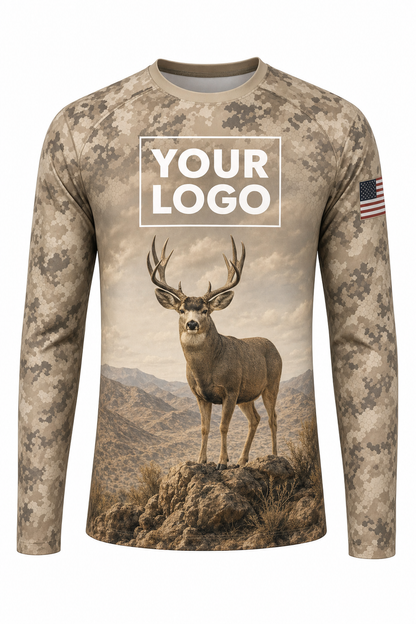 Deer Mule Ridge Hunting Guide Crew Uniform - custom company logo all-over-print uniform