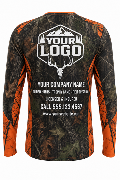 Deer Whitetail Sunset Hunting Guide Crew Uniform - custom company logo all-over-print uniform
