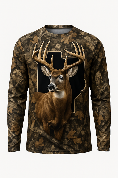 Trophy Buck State Pride all over print long sleeve hunting shirt